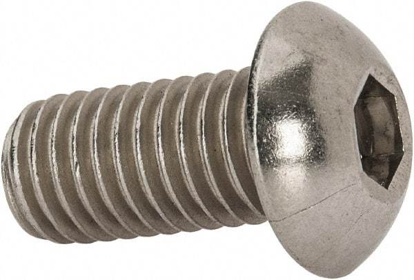 Value Collection - 1/2-13 UNC Hex Socket Drive, Button Screw - Grade 18-8 Stainless Steel, 1" Length Under Head - Benchmark Tooling