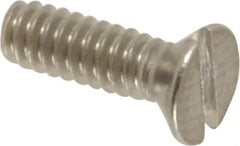 Value Collection - #4-40 UNC, 3/8" OAL Slotted Drive Machine Screw - Flat Head, Grade 18-8 Stainless Steel, Uncoated, Without Washer - Benchmark Tooling