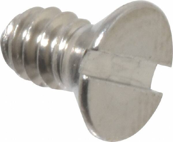Value Collection - #6-32 UNC, 1/4" OAL Slotted Drive Machine Screw - Flat Head, Grade 18-8 Stainless Steel, Uncoated, Without Washer - Benchmark Tooling