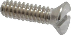 Value Collection - #6-32 UNC, 1/2" OAL Slotted Drive Machine Screw - Flat Head, Grade 18-8 Stainless Steel, Uncoated, Without Washer - Benchmark Tooling
