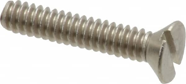 Value Collection - #6-32 UNC, 3/4" OAL Slotted Drive Machine Screw - Flat Head, Grade 18-8 Stainless Steel, Uncoated, Without Washer - Benchmark Tooling