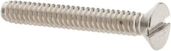 Value Collection - #6-32 UNC, 1" OAL Slotted Drive Machine Screw - Flat Head, Grade 18-8 Stainless Steel, Uncoated, Without Washer - Benchmark Tooling