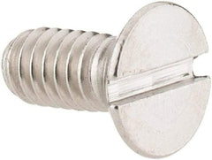 Value Collection - #8-32 UNC, 3/8" OAL Slotted Drive Machine Screw - Flat Head, Grade 18-8 Stainless Steel, Uncoated, Without Washer - Benchmark Tooling