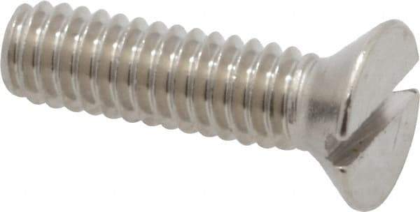 Value Collection - #8-32 UNC, 5/8" OAL Slotted Drive Machine Screw - Flat Head, Grade 18-8 Stainless Steel, Uncoated, Without Washer - Benchmark Tooling