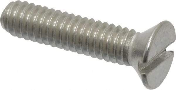 Value Collection - #8-32 UNC, 3/4" OAL Slotted Drive Machine Screw - Flat Head, Grade 18-8 Stainless Steel, Uncoated, Without Washer - Benchmark Tooling