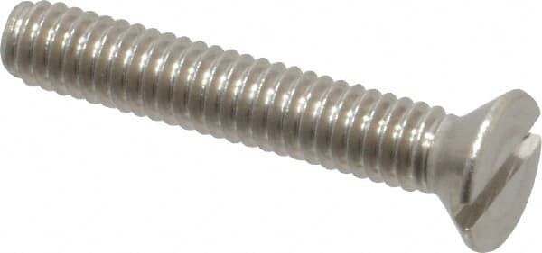 Value Collection - #8-32 UNC, 1" OAL Slotted Drive Machine Screw - Flat Head, Grade 18-8 Stainless Steel, Uncoated, Without Washer - Benchmark Tooling