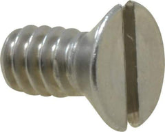 Value Collection - #10-24 UNC, 3/8" OAL Slotted Drive Machine Screw - Flat Head, Grade 18-8 Stainless Steel, Uncoated, Without Washer - Benchmark Tooling