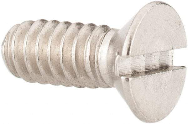 Value Collection - #10-24 UNC, 1/2" OAL Slotted Drive Machine Screw - Flat Head, Grade 18-8 Stainless Steel, Uncoated, Without Washer - Benchmark Tooling