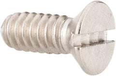 Value Collection - #10-24 UNC, 1/2" OAL Slotted Drive Machine Screw - Flat Head, Grade 18-8 Stainless Steel, Uncoated, Without Washer - Benchmark Tooling