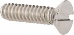 Value Collection - #10-24 UNC, 3/4" OAL Slotted Drive Machine Screw - Flat Head, Grade 18-8 Stainless Steel, Uncoated, Without Washer - Benchmark Tooling
