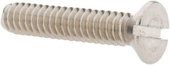 Value Collection - #10-24 UNC, 1" OAL Slotted Drive Machine Screw - Flat Head, Grade 18-8 Stainless Steel, Uncoated, Without Washer - Benchmark Tooling