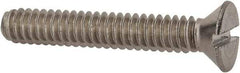 Value Collection - #10-24 UNC, 1-1/4" OAL Slotted Drive Machine Screw - Flat Head, Grade 18-8 Stainless Steel, Uncoated, Without Washer - Benchmark Tooling
