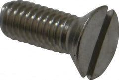 Value Collection - #10-32 UNF, 1/2" OAL Slotted Drive Machine Screw - Flat Head, Grade 18-8 Stainless Steel, Uncoated, Without Washer - Benchmark Tooling