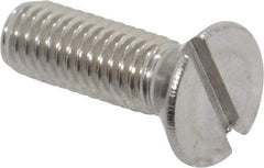 Value Collection - #10-32 UNF, 5/8" OAL Slotted Drive Machine Screw - Flat Head, Grade 18-8 Stainless Steel, Uncoated, Without Washer - Benchmark Tooling