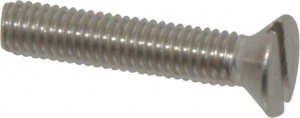 Value Collection - #10-32 UNF, 1" OAL Slotted Drive Machine Screw - Flat Head, Grade 18-8 Stainless Steel, Uncoated, Without Washer - Benchmark Tooling