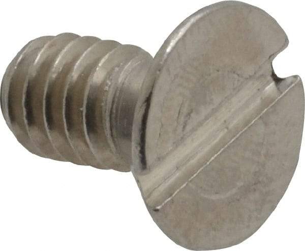 Value Collection - 1/4-20 UNC, 1/2" OAL Slotted Drive Machine Screw - Flat Head, Grade 18-8 Stainless Steel, Uncoated, Without Washer - Benchmark Tooling