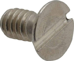 Value Collection - 1/4-20 UNC, 1/2" OAL Slotted Drive Machine Screw - Flat Head, Grade 18-8 Stainless Steel, Uncoated, Without Washer - Benchmark Tooling