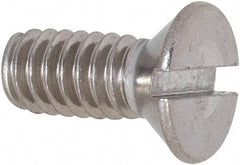 Value Collection - 1/4-20 UNC, 5/8" OAL Slotted Drive Machine Screw - Flat Head, Grade 18-8 Stainless Steel, Uncoated, Without Washer - Benchmark Tooling