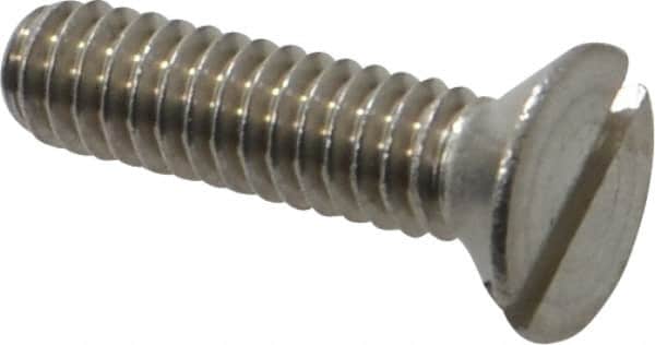 Value Collection - 1/4-20 UNC, 1" OAL Slotted Drive Machine Screw - Flat Head, Grade 18-8 Stainless Steel, Uncoated, Without Washer - Benchmark Tooling