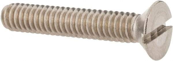 Value Collection - 1/4-20 UNC, 1-1/2" OAL Slotted Drive Machine Screw - Flat Head, Grade 18-8 Stainless Steel, Uncoated, Without Washer - Benchmark Tooling