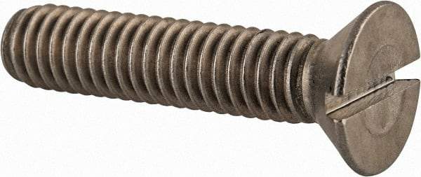 Value Collection - 5/16-18 UNC, 1-1/2" OAL Slotted Drive Machine Screw - Flat Head, Grade 18-8 Stainless Steel, Uncoated, Without Washer - Benchmark Tooling