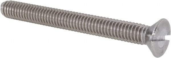 Value Collection - 5/16-18 UNC, 3" OAL Slotted Drive Machine Screw - Flat Head, Grade 18-8 Stainless Steel, Uncoated, Without Washer - Benchmark Tooling