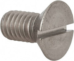 Value Collection - 3/8-16 UNC, 3/4" OAL Slotted Drive Machine Screw - Flat Head, Grade 18-8 Stainless Steel, Uncoated, Without Washer - Benchmark Tooling