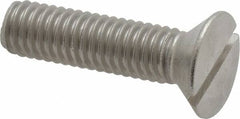 Value Collection - 3/8-16 UNC, 1-1/2" OAL Slotted Drive Machine Screw - Flat Head, Grade 18-8 Stainless Steel, Uncoated, Without Washer - Benchmark Tooling