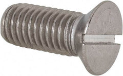 Value Collection - 1/2-13 UNC, 1-1/4" OAL Slotted Drive Machine Screw - Flat Head, Grade 18-8 Stainless Steel, Uncoated, Without Washer - Benchmark Tooling