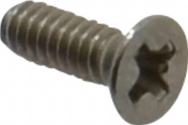 Value Collection - #2-56 UNC, 1/4" OAL Phillips Drive Machine Screw - Flat Head, Grade 18-8 Stainless Steel, Uncoated, Without Washer - Benchmark Tooling