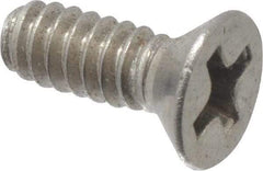 Value Collection - #6-32 UNC, 3/8" OAL Phillips Drive Machine Screw - Flat Head, Grade 18-8 Stainless Steel, Uncoated, Without Washer - Benchmark Tooling