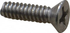 Value Collection - #6-32 UNC, 1/2" OAL Phillips Drive Machine Screw - Flat Head, Grade 18-8 Stainless Steel, Uncoated, Without Washer - Benchmark Tooling