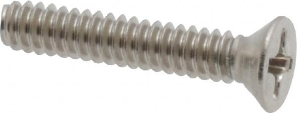 Value Collection - #6-32 UNC, 3/4" OAL Phillips Drive Machine Screw - Flat Head, Grade 18-8 Stainless Steel, Uncoated, Without Washer - Benchmark Tooling