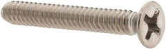 Value Collection - #6-32 UNC, 1" OAL Phillips Drive Machine Screw - Flat Head, Grade 18-8 Stainless Steel, Uncoated, Without Washer - Benchmark Tooling