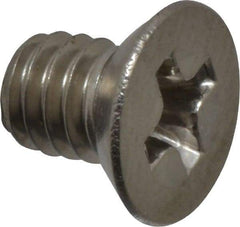 Value Collection - #8-32 UNC, 1/4" OAL Phillips Drive Machine Screw - Flat Head, Grade 18-8 Stainless Steel, Uncoated, Without Washer - Benchmark Tooling