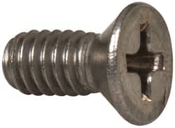 Value Collection - #8-32 UNC, 3/8" OAL Phillips Drive Machine Screw - Flat Head, Grade 18-8 Stainless Steel, Uncoated, Without Washer - Benchmark Tooling