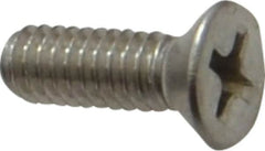 Value Collection - #8-32 UNC, 1/2" OAL Phillips Drive Machine Screw - Flat Head, Grade 18-8 Stainless Steel, Uncoated, Without Washer - Benchmark Tooling