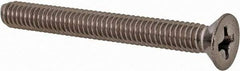 Value Collection - #8-32 UNC, 1-1/2" OAL Phillips Drive Machine Screw - Flat Head, Grade 18-8 Stainless Steel, Uncoated, Without Washer - Benchmark Tooling