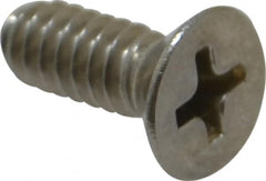 Value Collection - #10-24 UNC, 1/2" OAL Phillips Drive Machine Screw - Flat Head, Grade 18-8 Stainless Steel, Uncoated, Without Washer - Benchmark Tooling