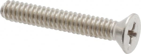 Value Collection - #10-24 UNC, 1-1/4" OAL Phillips Drive Machine Screw - Flat Head, Grade 18-8 Stainless Steel, Uncoated, Without Washer - Benchmark Tooling