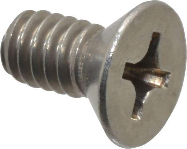 Value Collection - 1/4-20 UNC, 1/2" OAL Phillips Drive Machine Screw - Flat Head, Grade 18-8 Stainless Steel, Uncoated, Without Washer - Benchmark Tooling