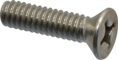 Value Collection - 1/4-20 UNC, 1" OAL Phillips Drive Machine Screw - Flat Head, Grade 18-8 Stainless Steel, Uncoated, Without Washer - Benchmark Tooling