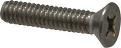 Value Collection - 1/4-20 UNC, 1-1/4" OAL Phillips Drive Machine Screw - Flat Head, Grade 18-8 Stainless Steel, Uncoated, Without Washer - Benchmark Tooling