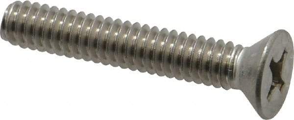 Value Collection - 1/4-20 UNC, 1-1/2" OAL Phillips Drive Machine Screw - Flat Head, Grade 18-8 Stainless Steel, Uncoated, Without Washer - Benchmark Tooling