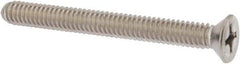 Value Collection - 1/4-20 UNC, 2-1/2" OAL Phillips Drive Machine Screw - Flat Head, Grade 18-8 Stainless Steel, Uncoated, Without Washer - Benchmark Tooling