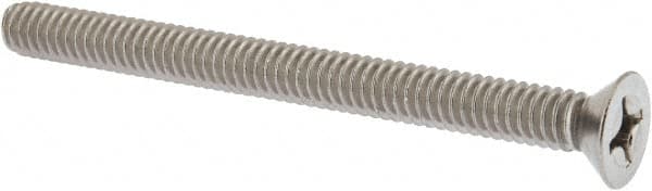 Value Collection - 1/4-20 UNC, 3" OAL Phillips Drive Machine Screw - Flat Head, Grade 18-8 Stainless Steel, Uncoated, Without Washer - Benchmark Tooling