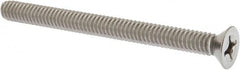 Value Collection - 1/4-20 UNC, 3" OAL Phillips Drive Machine Screw - Flat Head, Grade 18-8 Stainless Steel, Uncoated, Without Washer - Benchmark Tooling