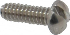 Value Collection - #2-56 UNC, 1/4" Length Under Head Slotted Drive Machine Screw - Round Head, Grade 18-8 Stainless Steel, Uncoated, Without Washer - Benchmark Tooling