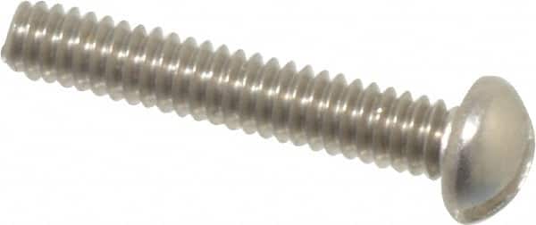 Value Collection - #2-56 UNC, 1/2" Length Under Head Slotted Drive Machine Screw - Round Head, Grade 18-8 Stainless Steel, Uncoated, Without Washer - Benchmark Tooling