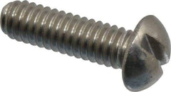 Value Collection - #12-24 UNC, 3/4" Length Under Head Slotted Drive Machine Screw - Round Head, Grade 18-8 Stainless Steel, Uncoated, Without Washer - Benchmark Tooling